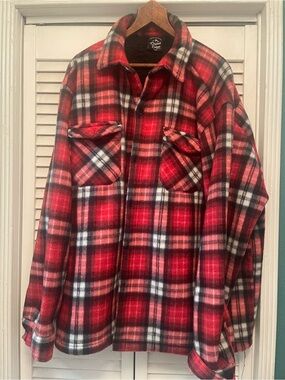 Original Deluxe Red Black White Plaid Shirt Jacket